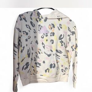 Adidas kids Cream Hoodie with Gray and Yellow Accents